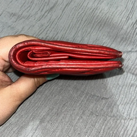 MIU MIU Short Button Bi-Fold Maltese Wallet Lambskin, Red - Picture 9 of 15